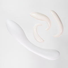 Iconic Pleasure Set - Porcelain Gspot Dildo and Massage Stones