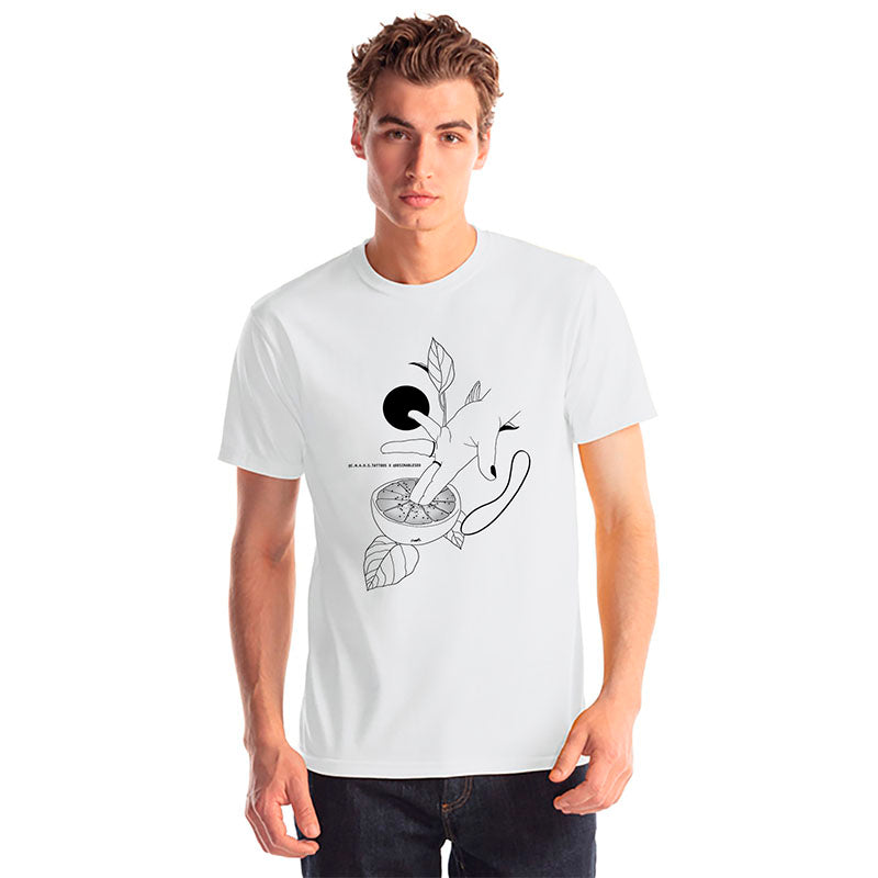 T-shirt blanc unisexe Feeling Yourself par Léa Dussault Chaos Tattoo et Désirables White t-shirt