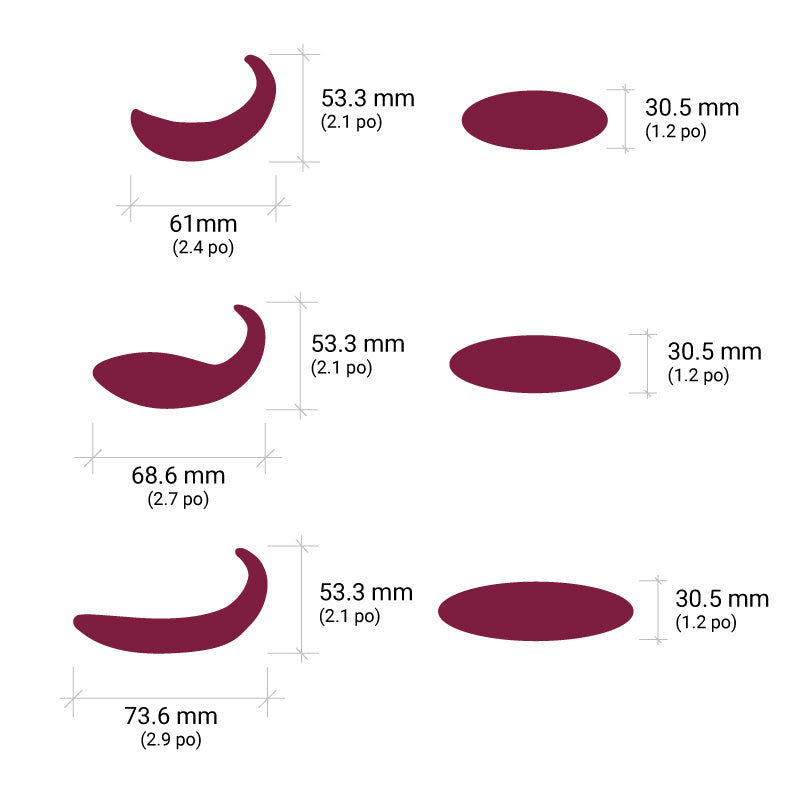 Adori - Désirables Porcelain Massage Stones Size Chart